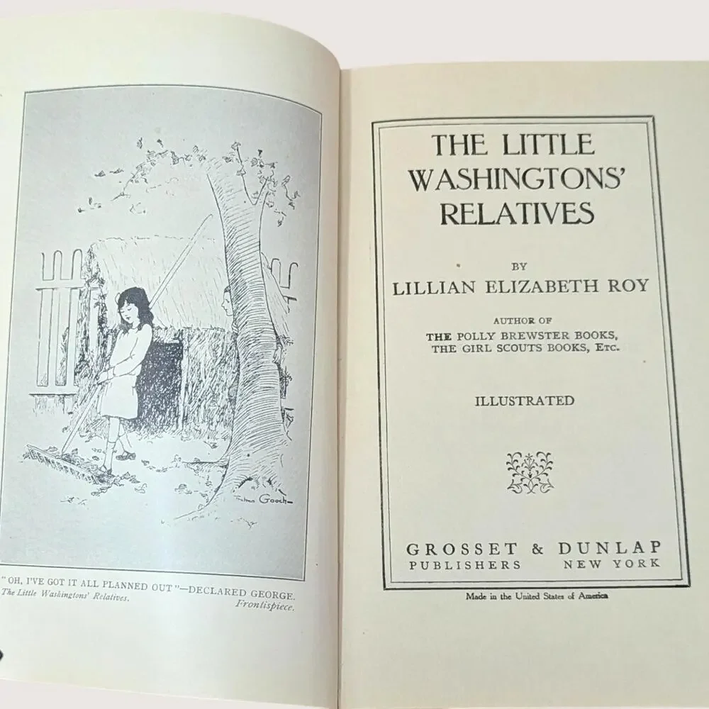 Antique The Little Washingtons Two Hardcover Book Set By Lillian Elizabeth Roy